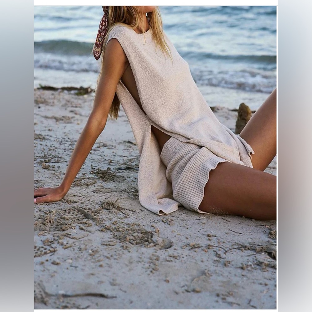 NWT Free People Miranda Sweater Set -Wet Plaster